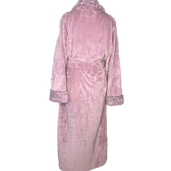 Wrap Around Luxury Robe Sz M Carole Hochman Soft And Warm Double Ties Pink - Picture 5 of 11
